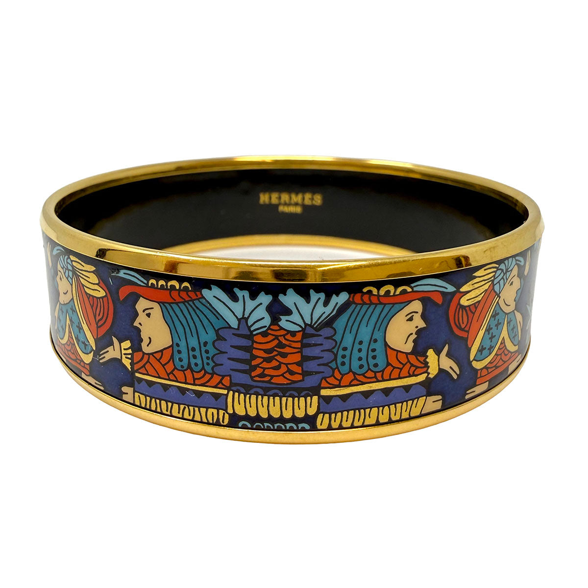 Hermes Wide Enamel Bangle Bracelet