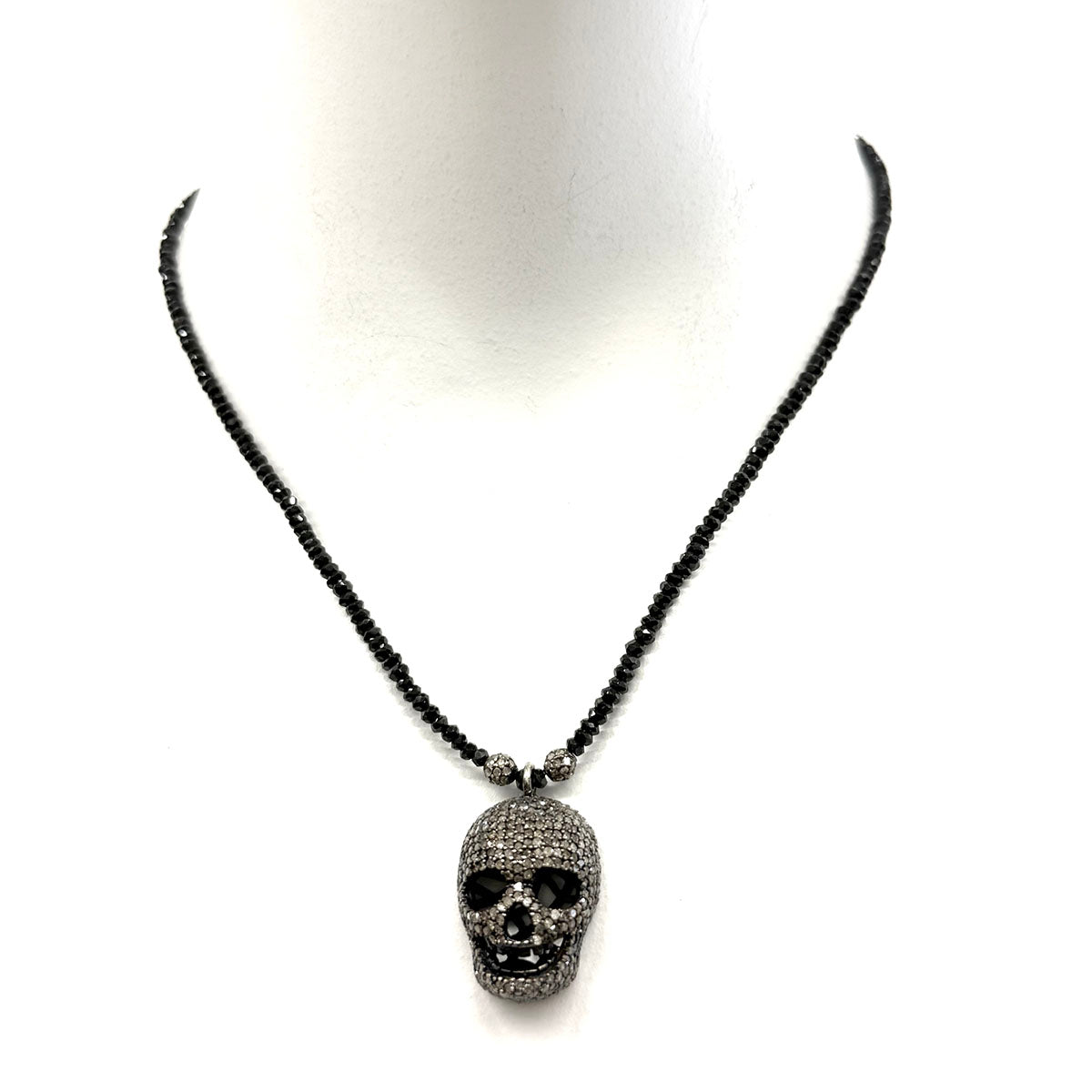 Black Spinel Skull Pendant Necklace -appraisal
