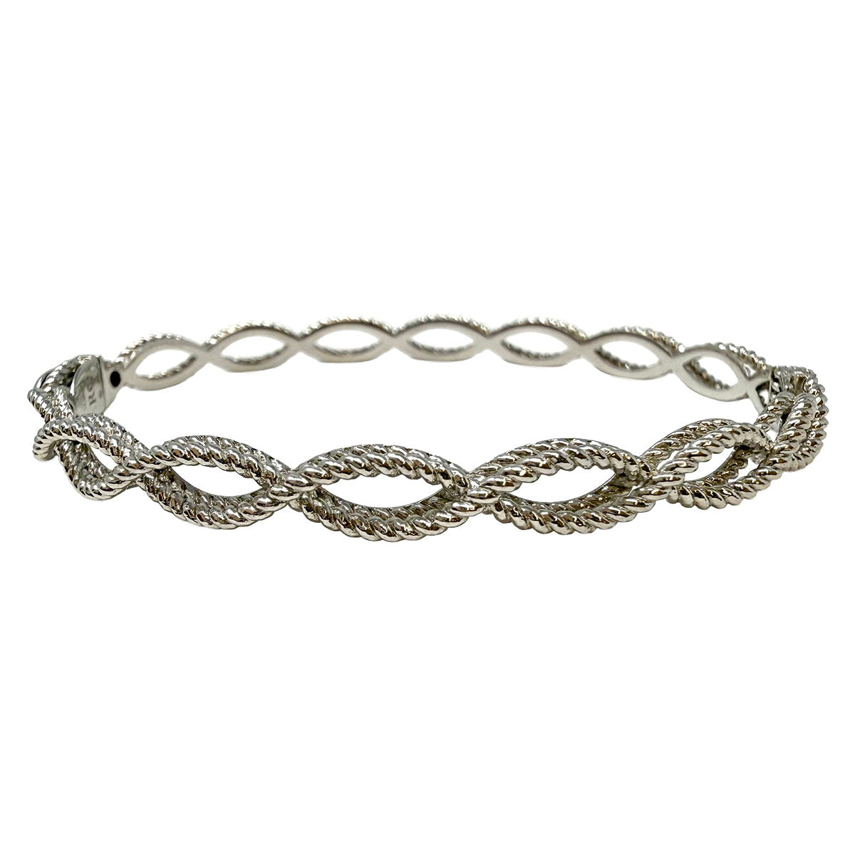 Roberto Coin 18K White Gold "Barocco" Braid Design Hinged Bracelet