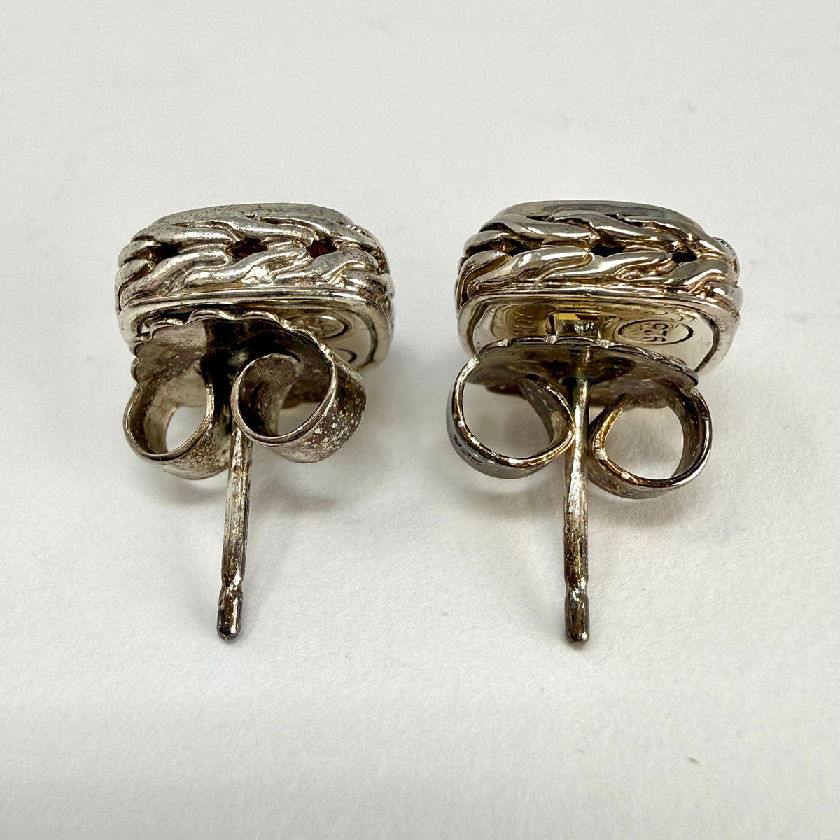 John Hardy Sterling Silver Earrings with Citrine