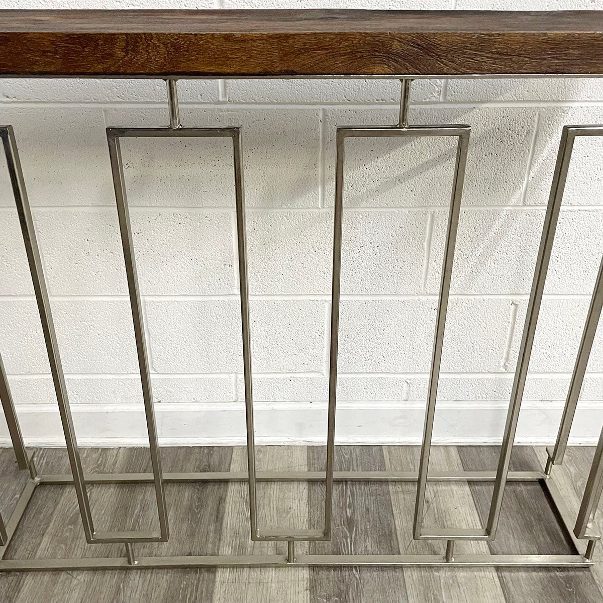 Contemporary Wood and Metal Console Table
