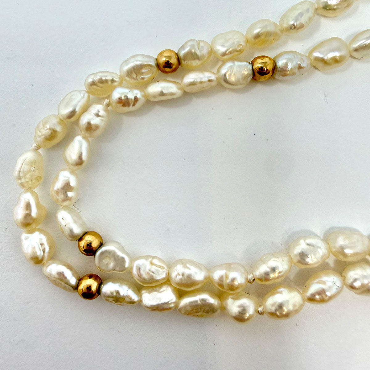 Freshwater Pearl Necklace with 14K Gold Fish Hook Clasp