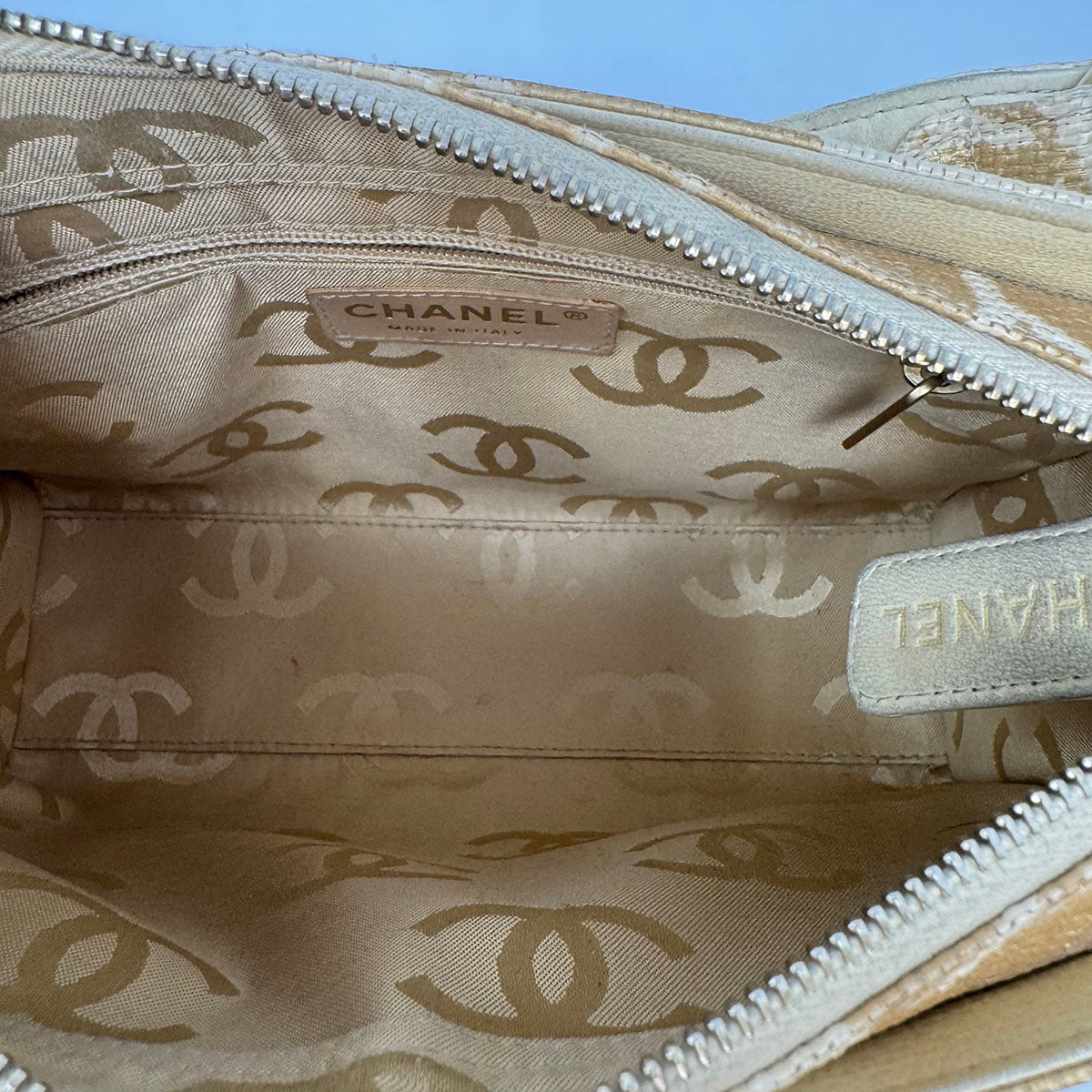 Chanel Raffia Camellia Shoulder Bag