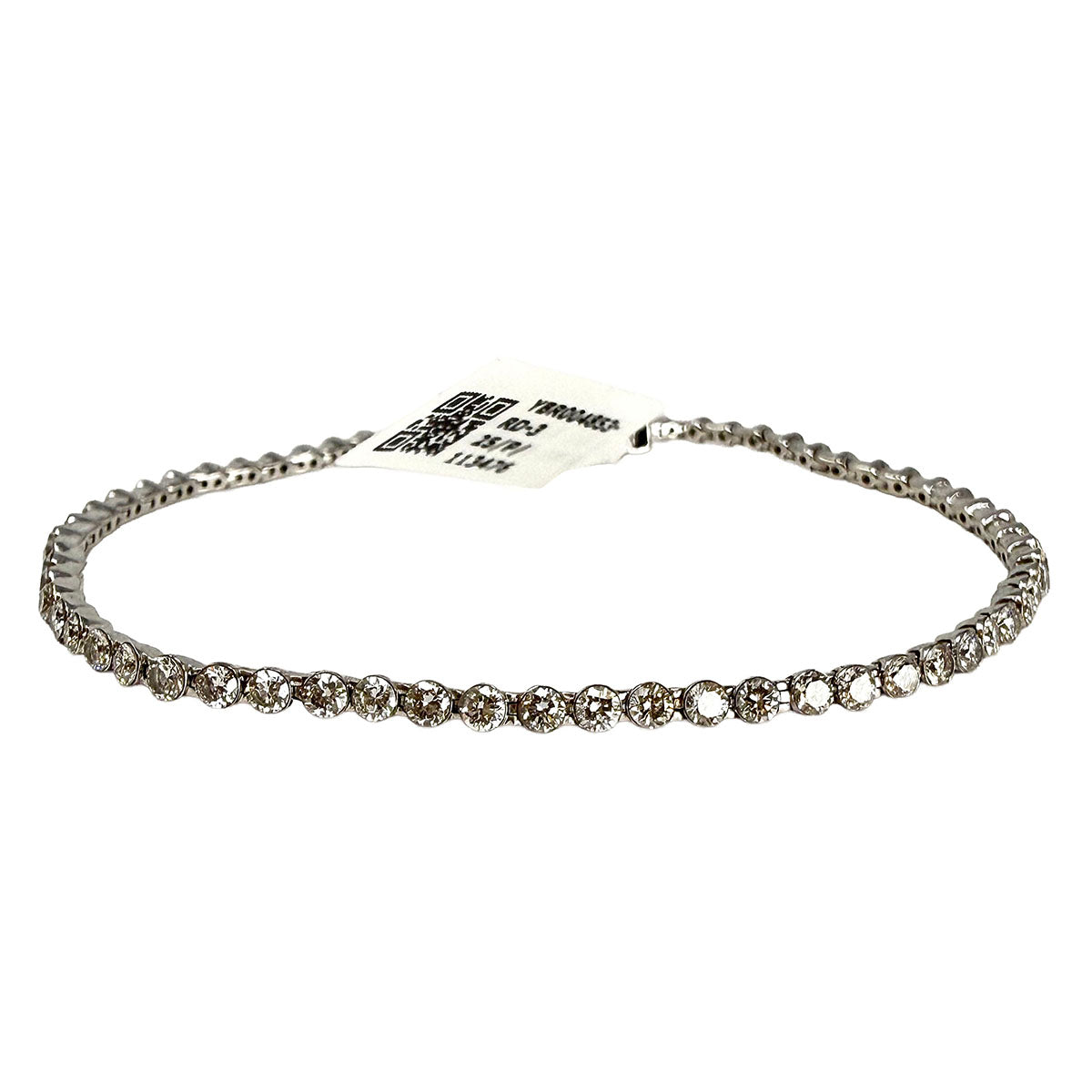 14K White Gold Bracelet with Round, Marquise and  Emerald Cut Lab  Diamonds