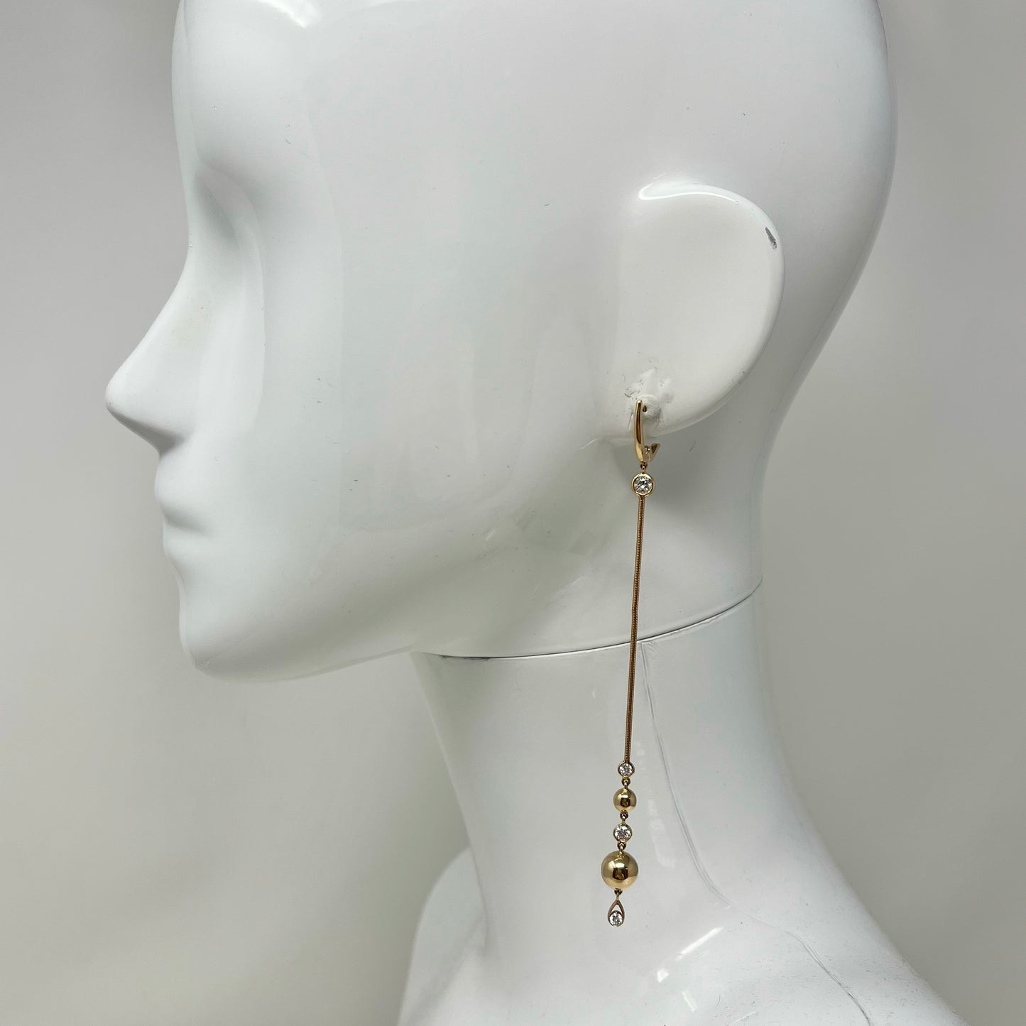 Crivelli 18K Rose Gold Drop Earrings with 8 Bezel Set Diamond