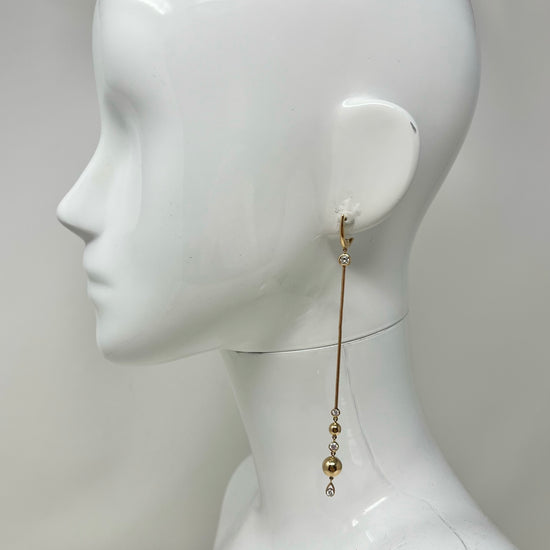 Crivelli 18K Rose Gold Drop Earrings with 8 Bezel Set Diamond