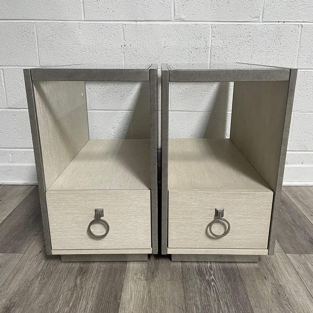 Pair of Glass-Top  End Tables