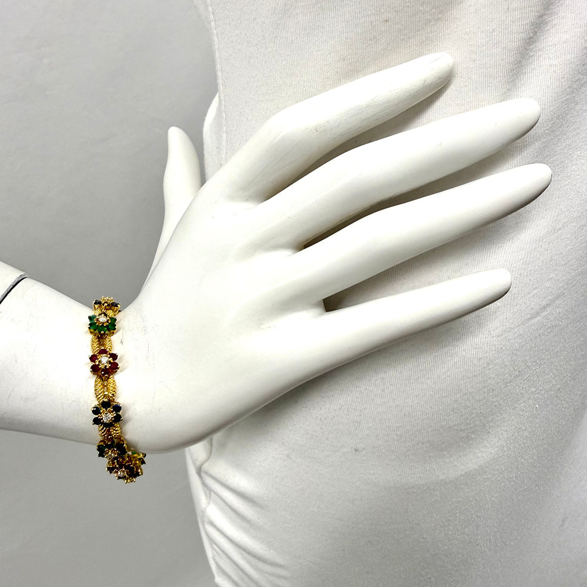 14K Gold Ruby, Emerald, Sapphire and  Diamond Bracelet - appraisal