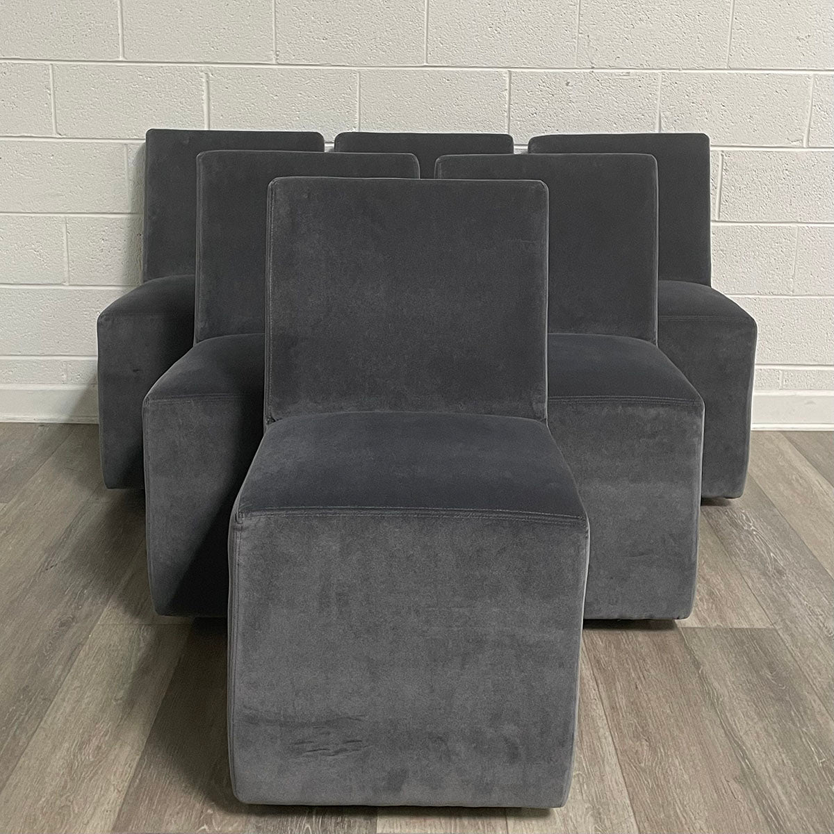 Set of 6 Rolling Dining Chairs