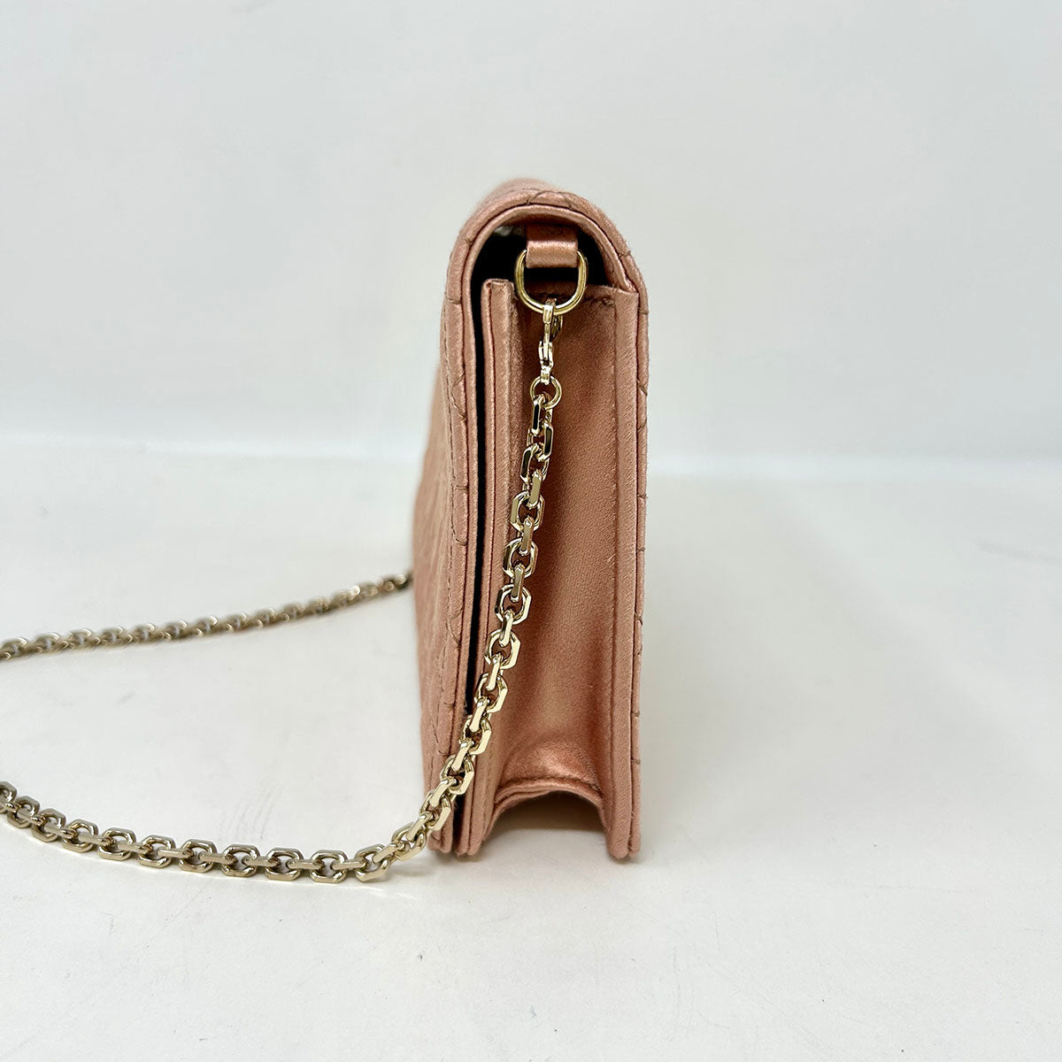 Christian Dior Satin Cannage Wallet on Chain