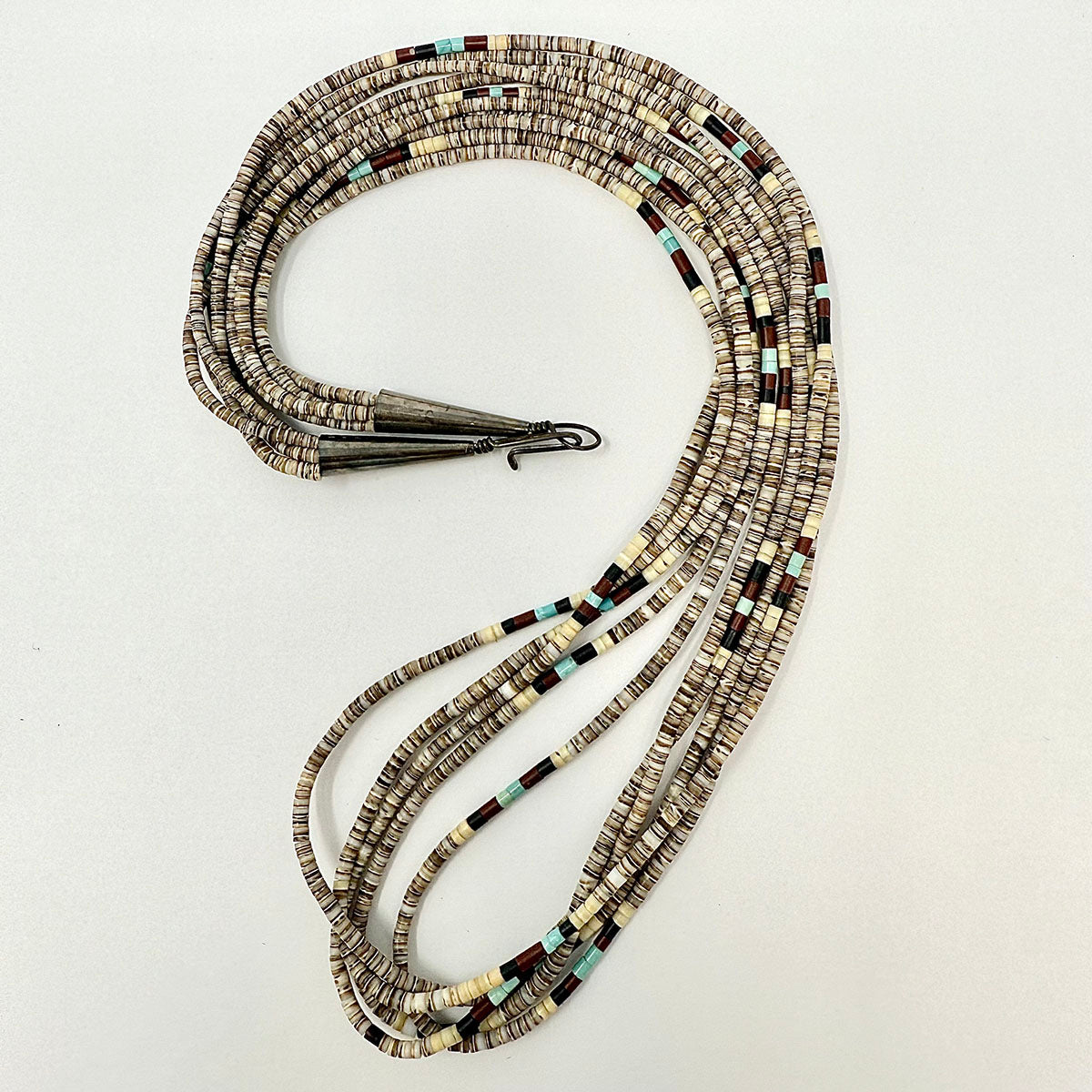 5 Strand Heishi  Necklace with Turquoise