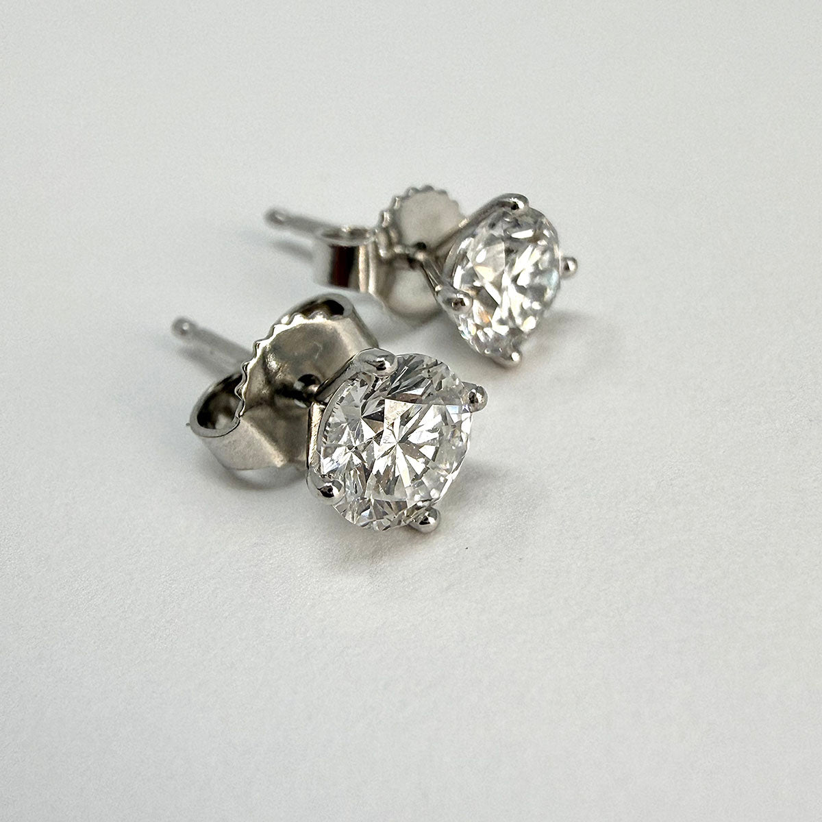 14K White Lab Grown Diamond Stud Earrings