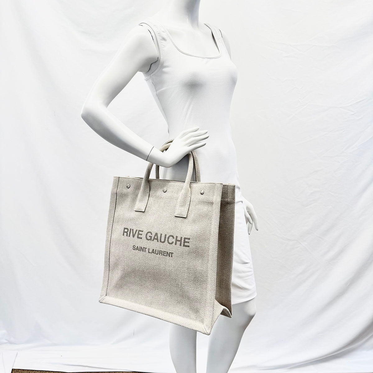 Saint Laurent "Rive Gauche" Canvas Vertical Tote