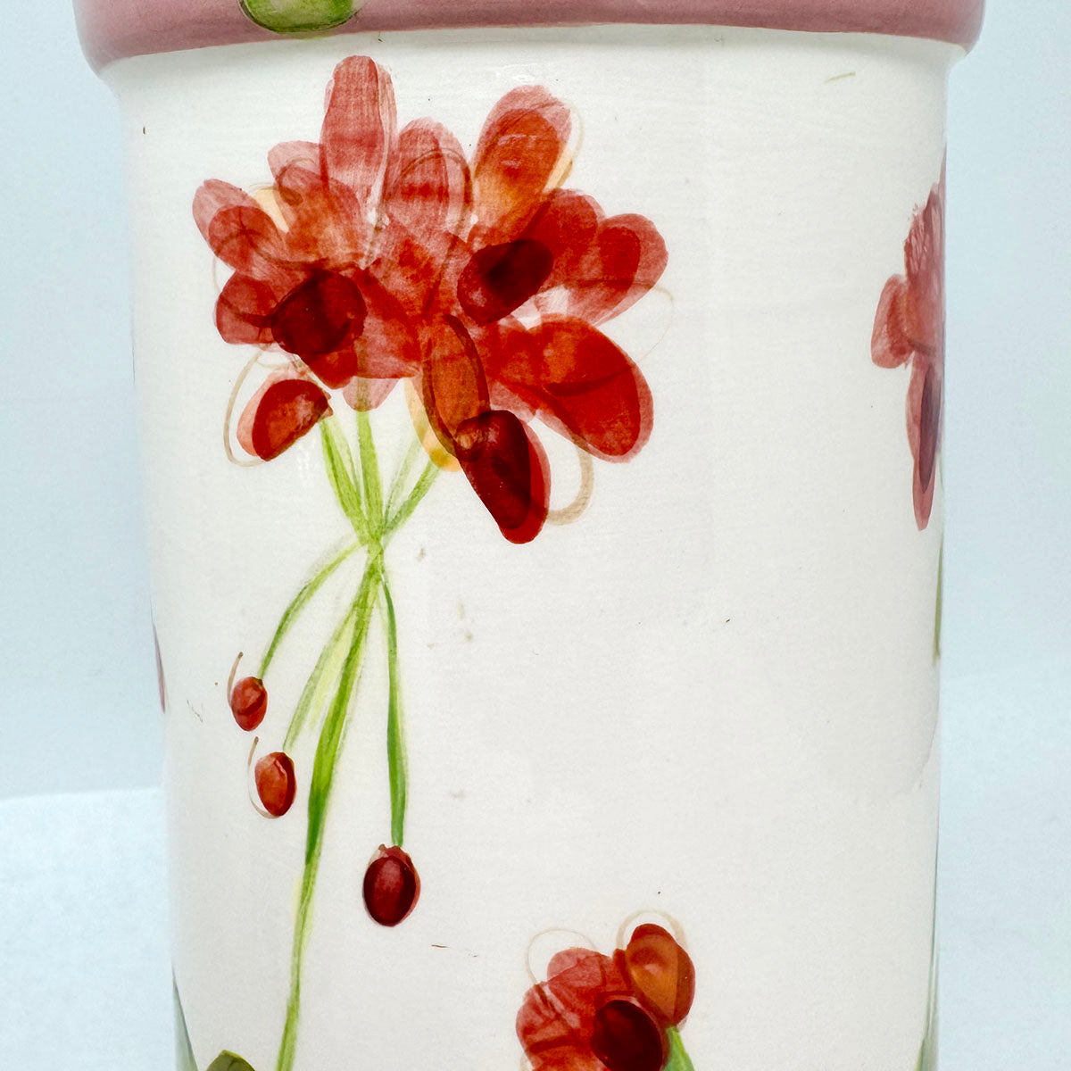 Set of 3  Ceramic Canisters w/ Flowers