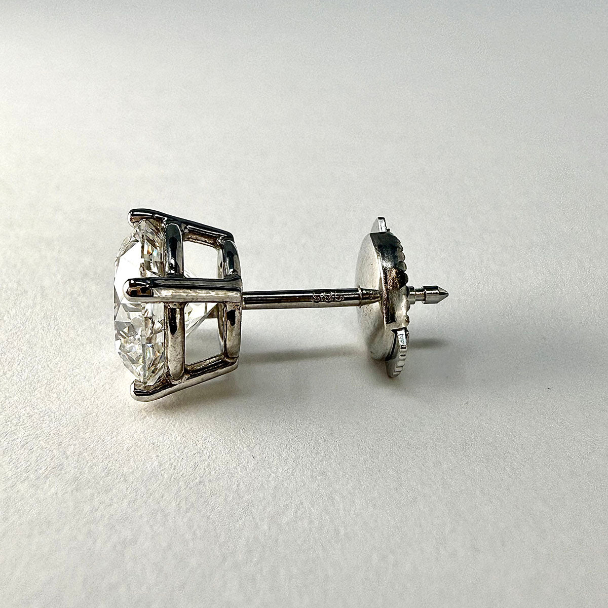 14K White Gold Lab Grown 3.19ct Diamond Stud Earrings