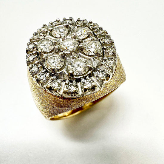 14K Gold Diamond Signet Ring