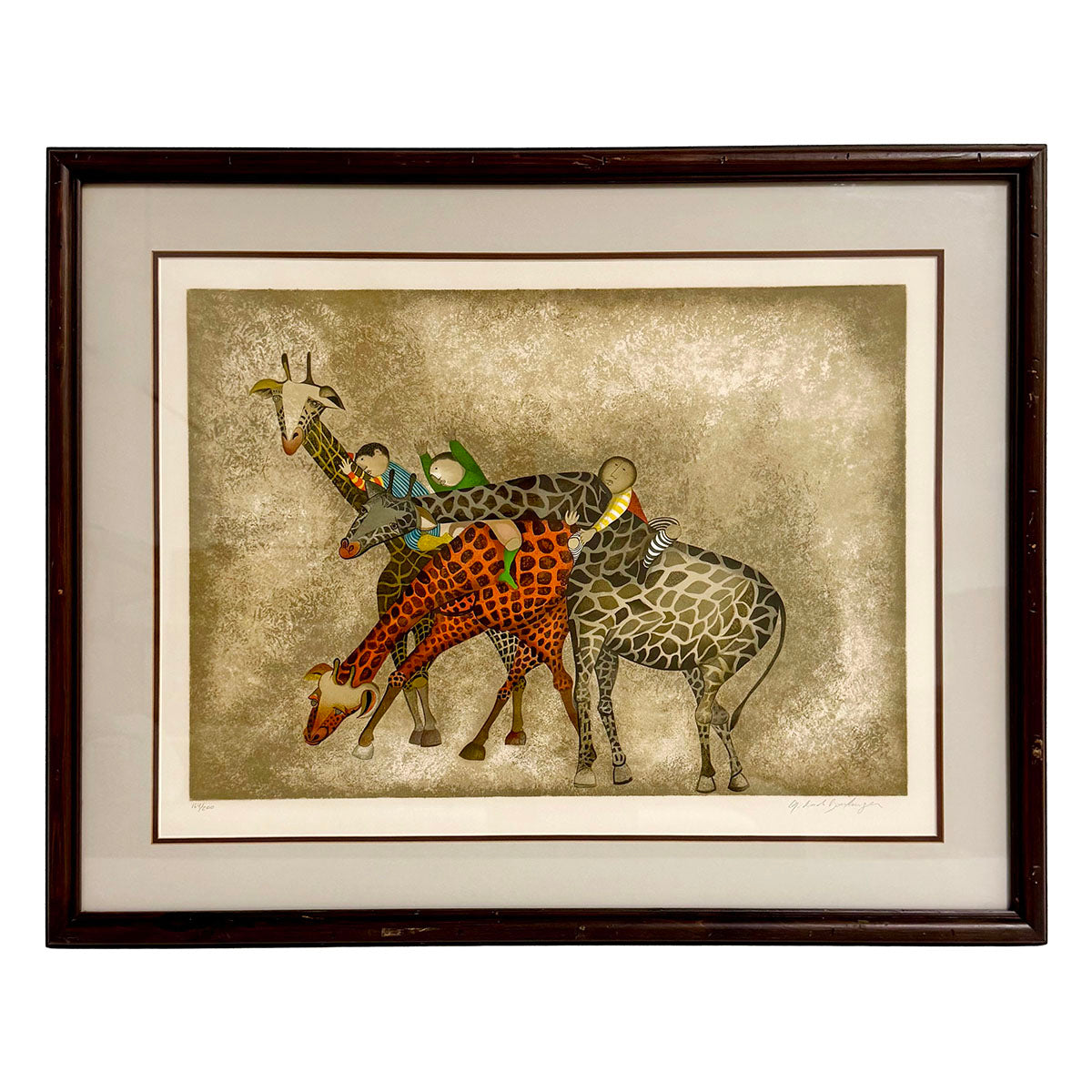 "Boys with Giraffes" Signed and Numbered 164/200