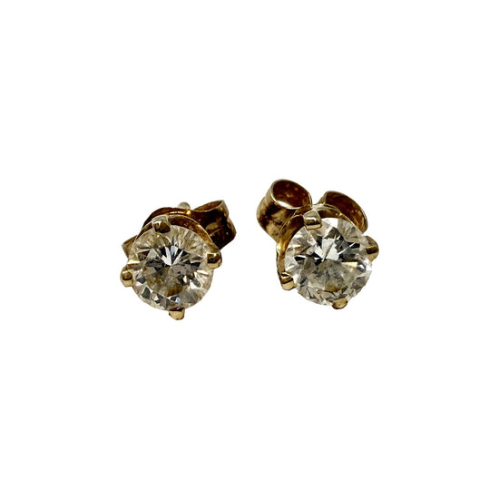 14K Gold Diamond Stud Earrings