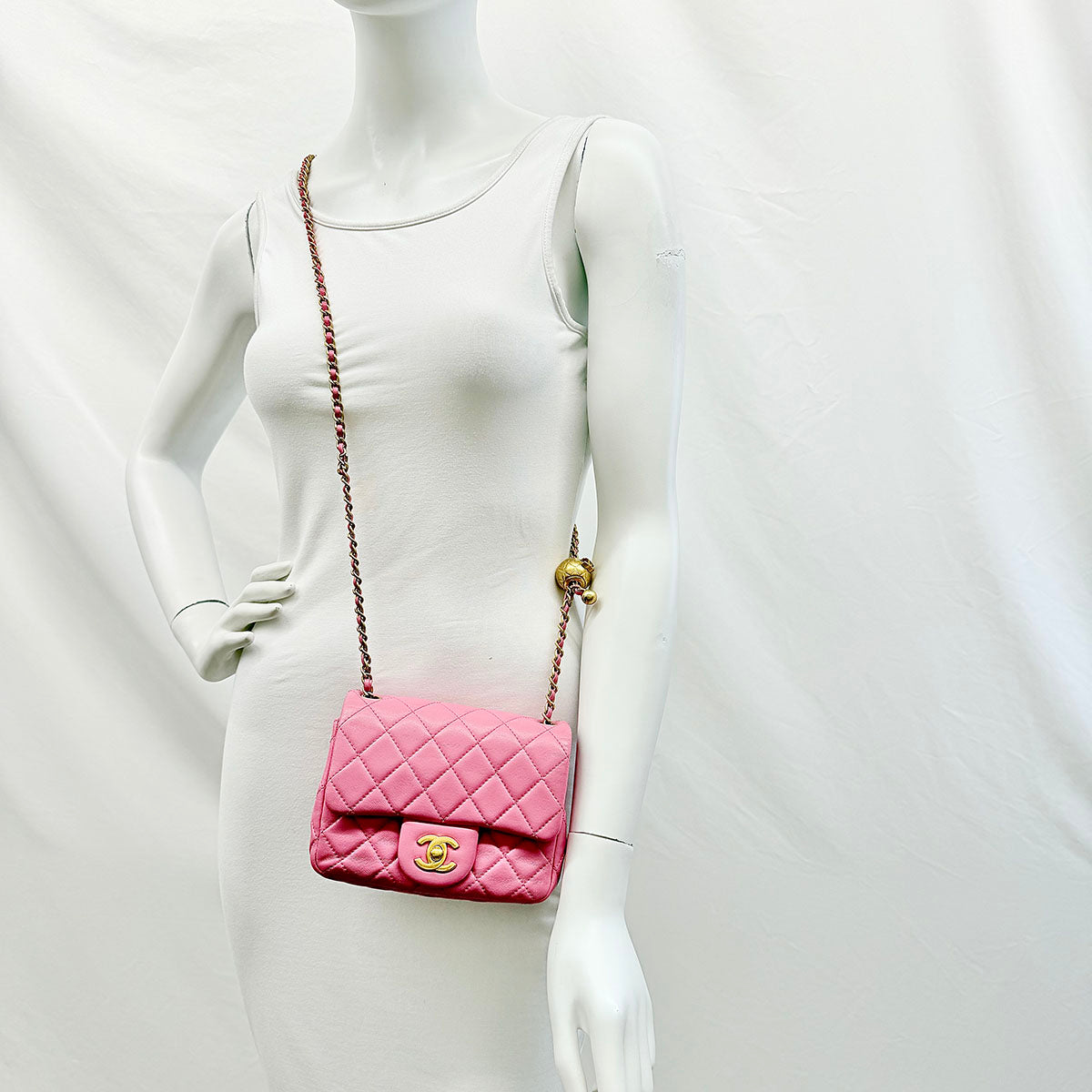 Chanel Quilted Square Pearl Crush Flap Bag