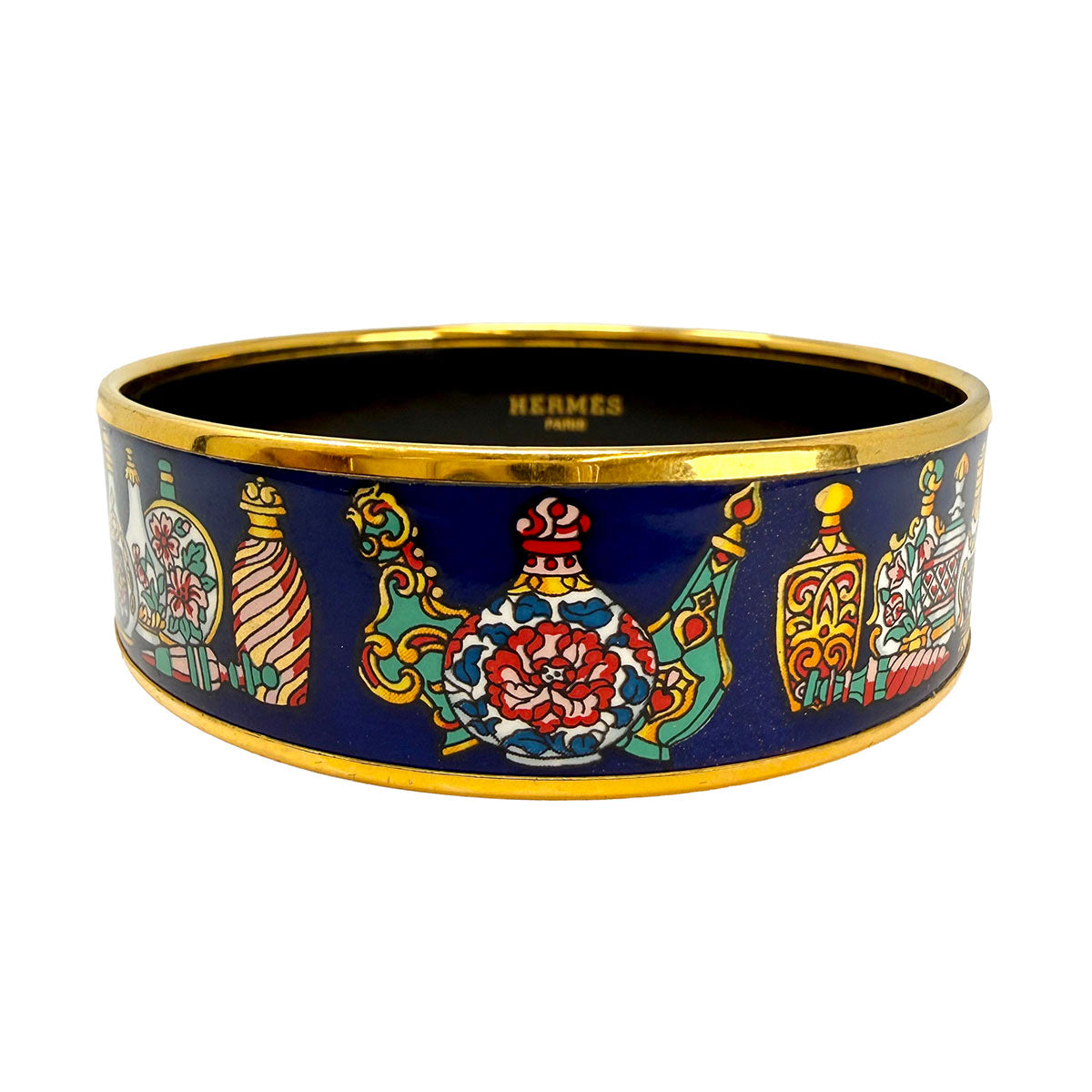 Hermes Wide Enamel Bangle Bracelet