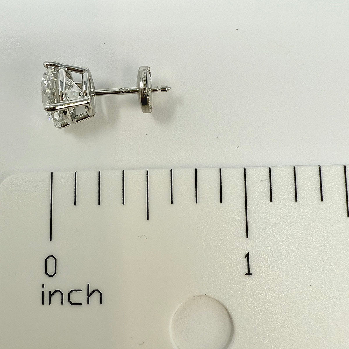 14K White Gold Lab Grown 4.07ct Diamond Stud Earrings