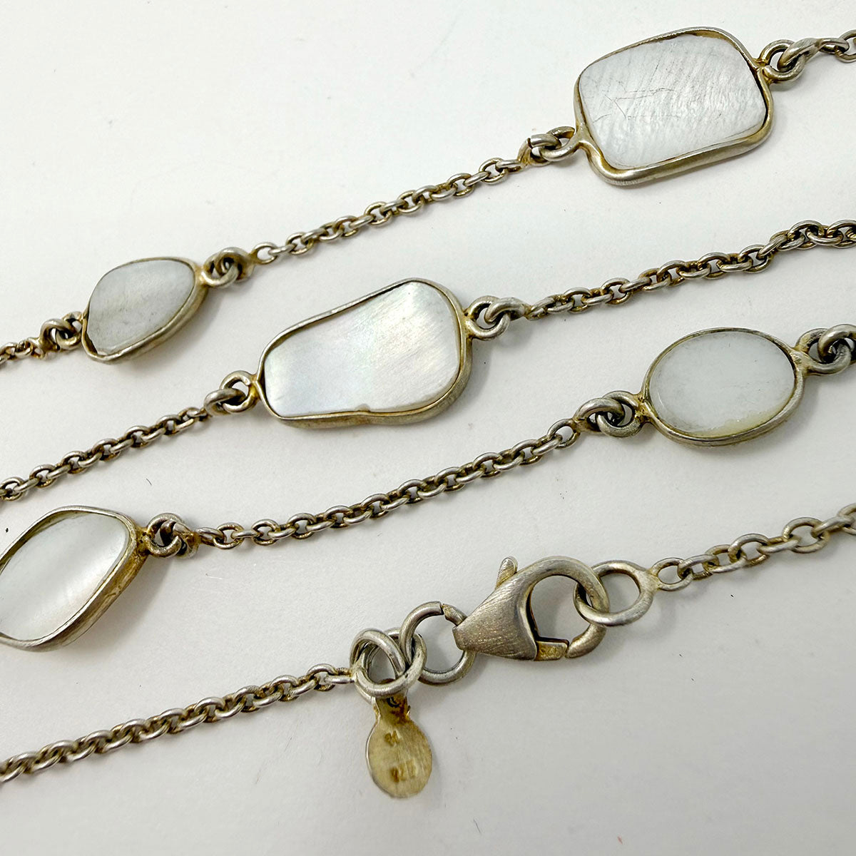 18K Gold-plated Mother of Pearl Station 40" Necklace