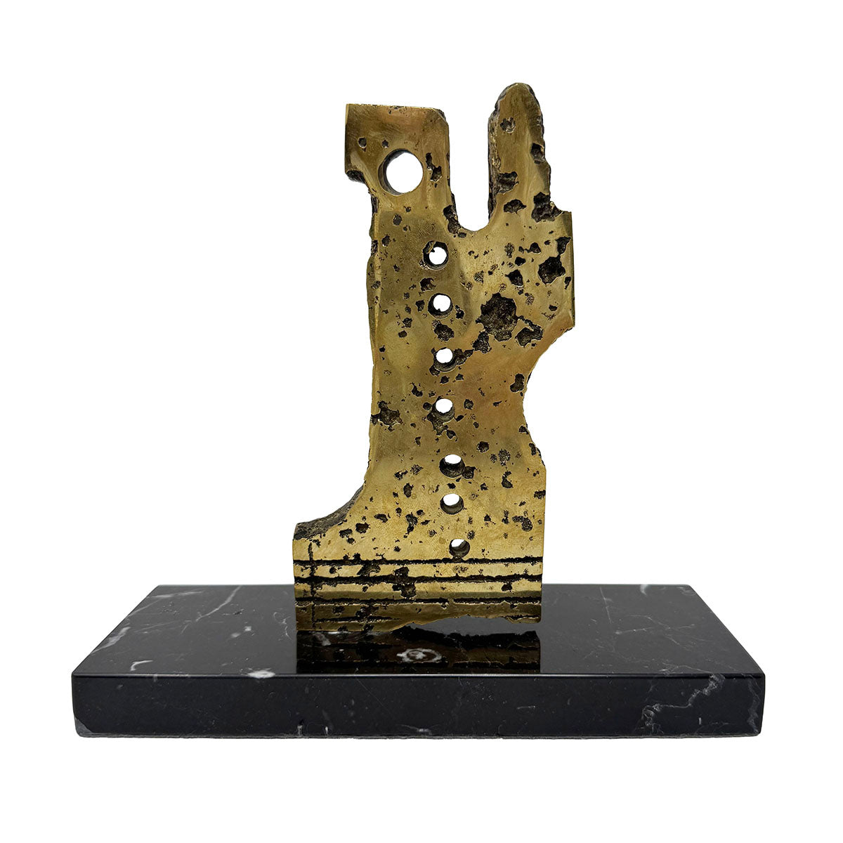 Brutalist Sculpture on a Marble Stand