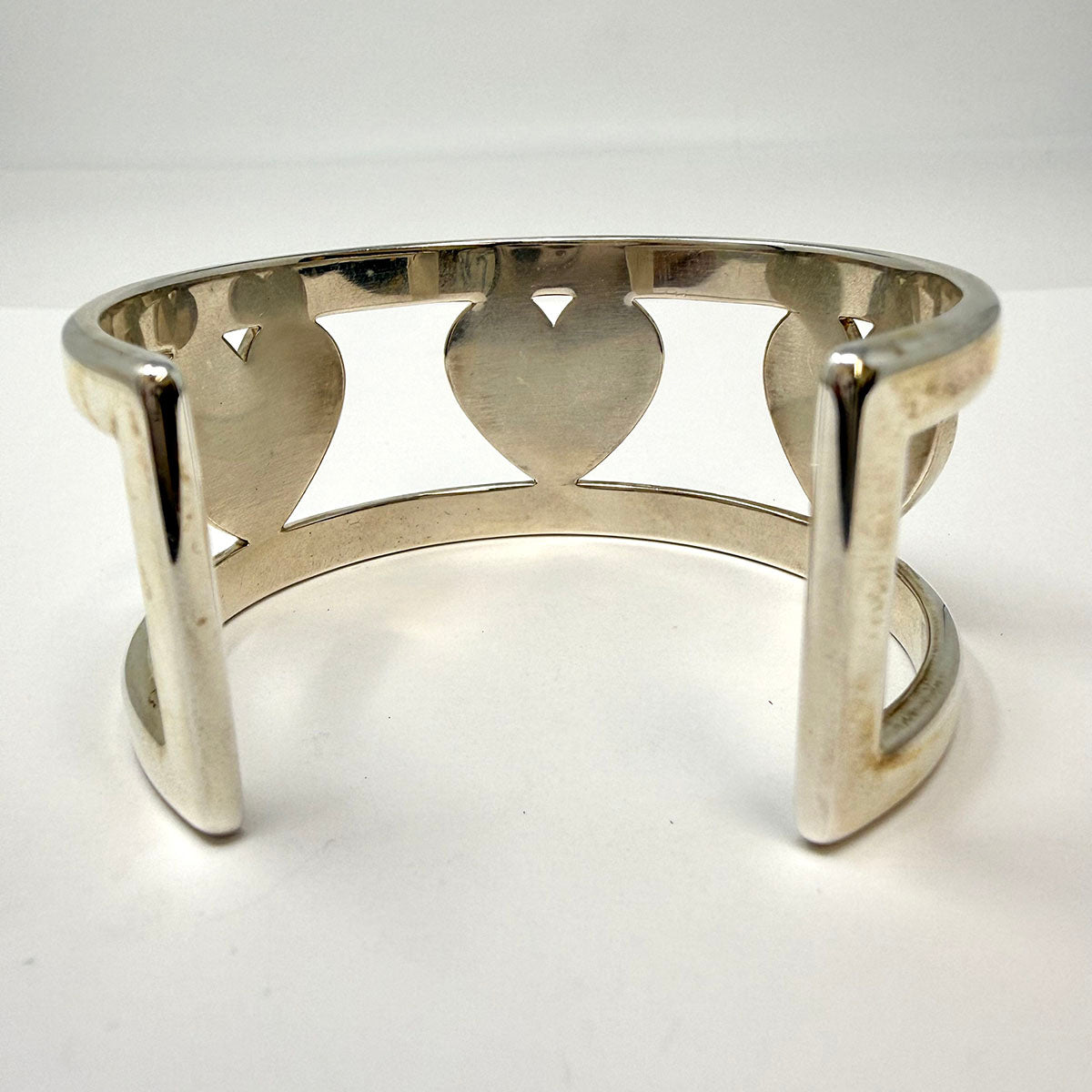 Tiffany & Co. Sterling Silver Full Heart Motif Cuff  Bracelet