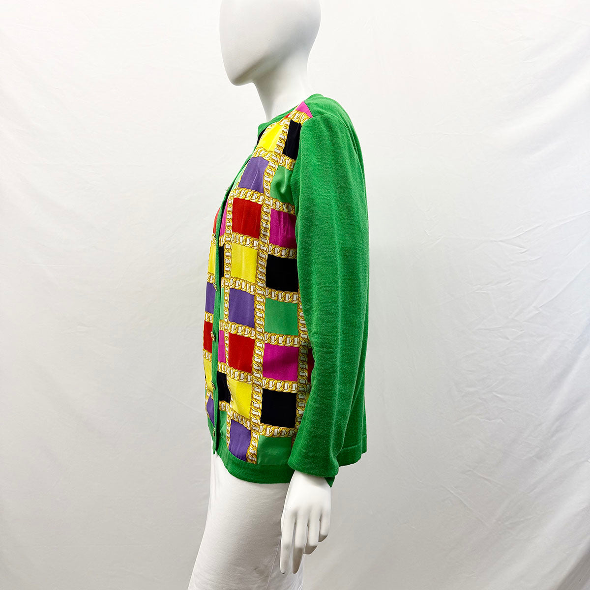 Celine Vintage Geometric Print Cardigan with Celine Top