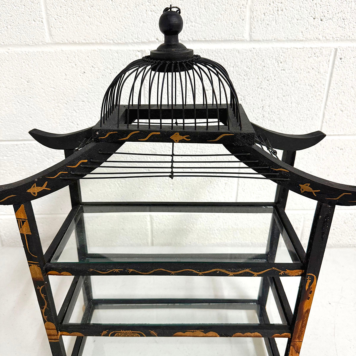 Asian Pagoda Style 3 Tier Display Shelf