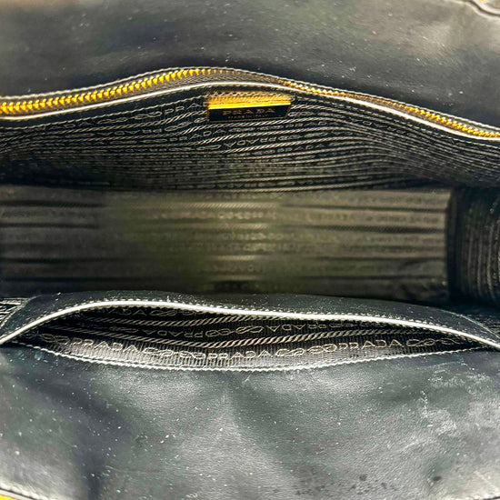 Prada Enameled Metal Triangle Tote
