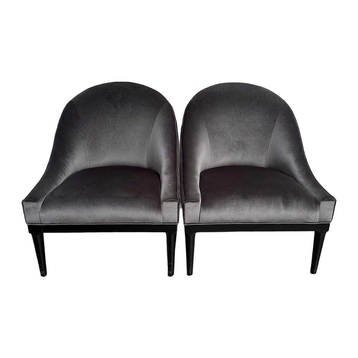 Pair Of Dark Gray Accent Chairs