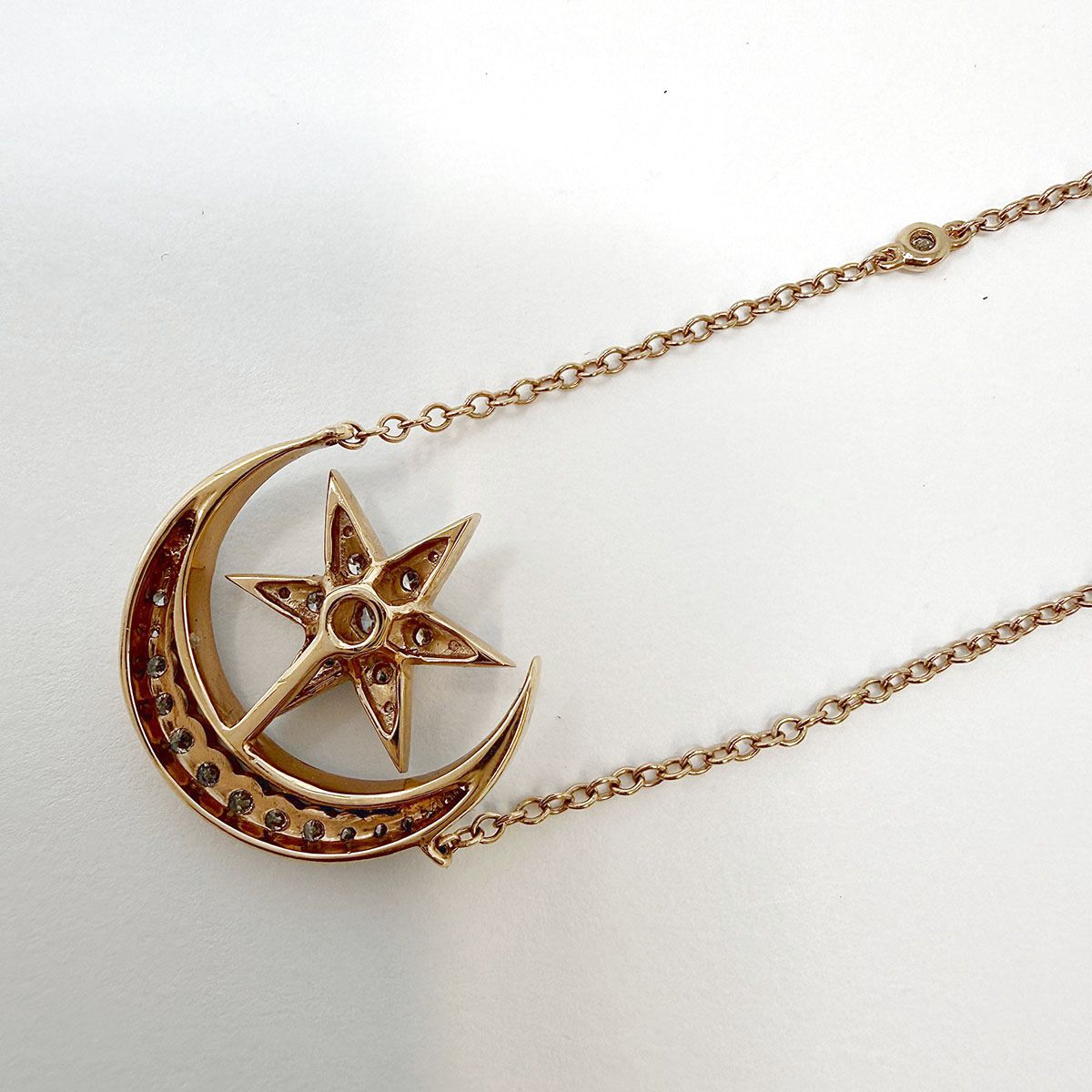 Shay 18K Cresent, Moon and Star Pendant Necklace