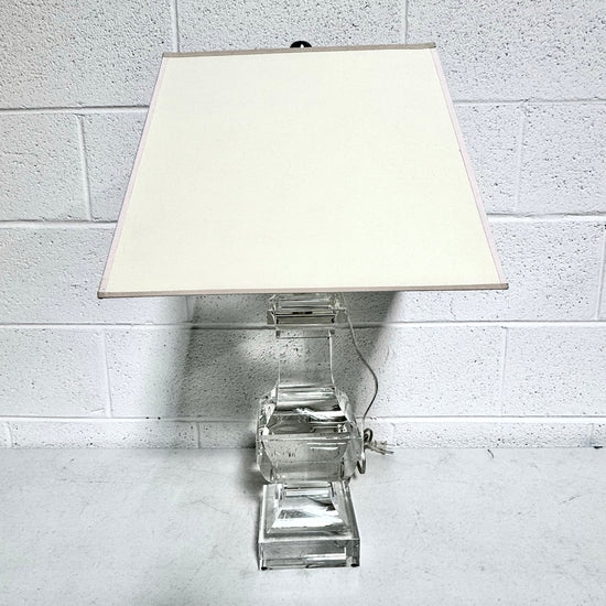 Pair of Glass Balustrade Table Lamps