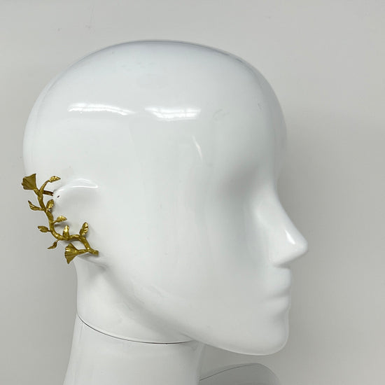Cult Gaia "Fana Climber" Brushed Brass Earrings