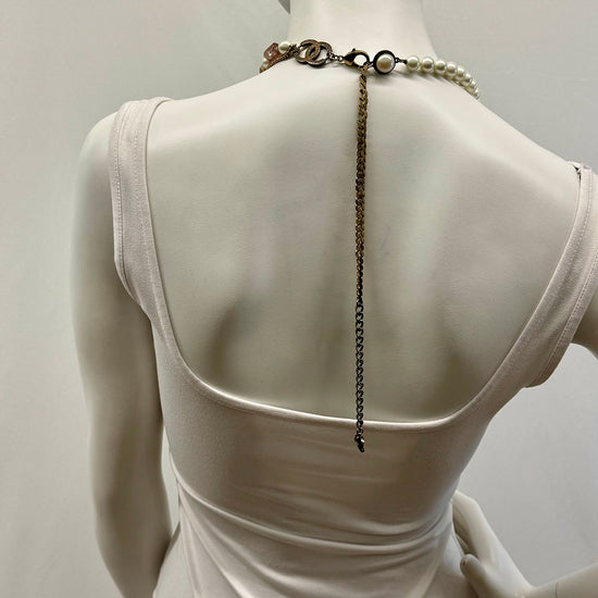 Chanel Faux Pearl  Necklace/Belt  with Interlocking CC and Medallion