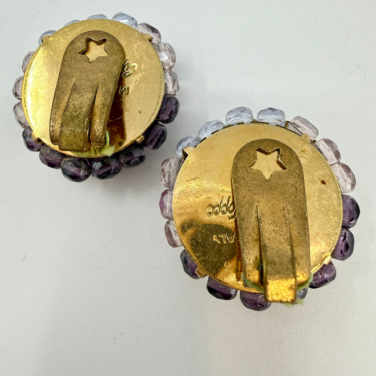 Signed Coppola e Toppo Bead Clip-on Earrings