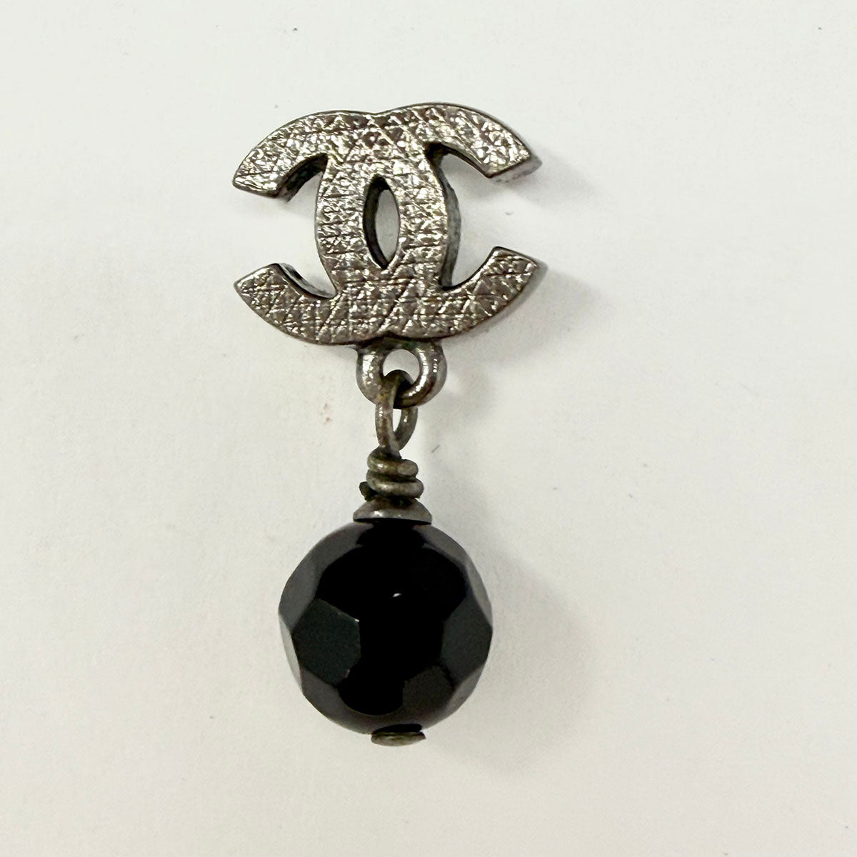 Chanel Black Bead Earrings