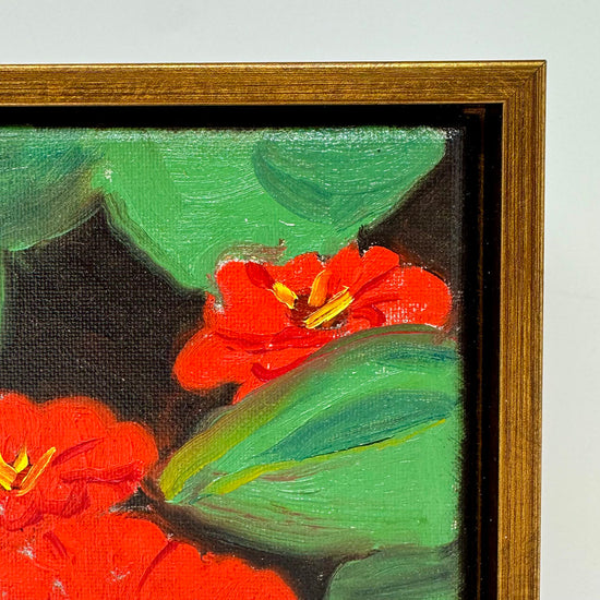 "Red Begonias" Painting Signed
