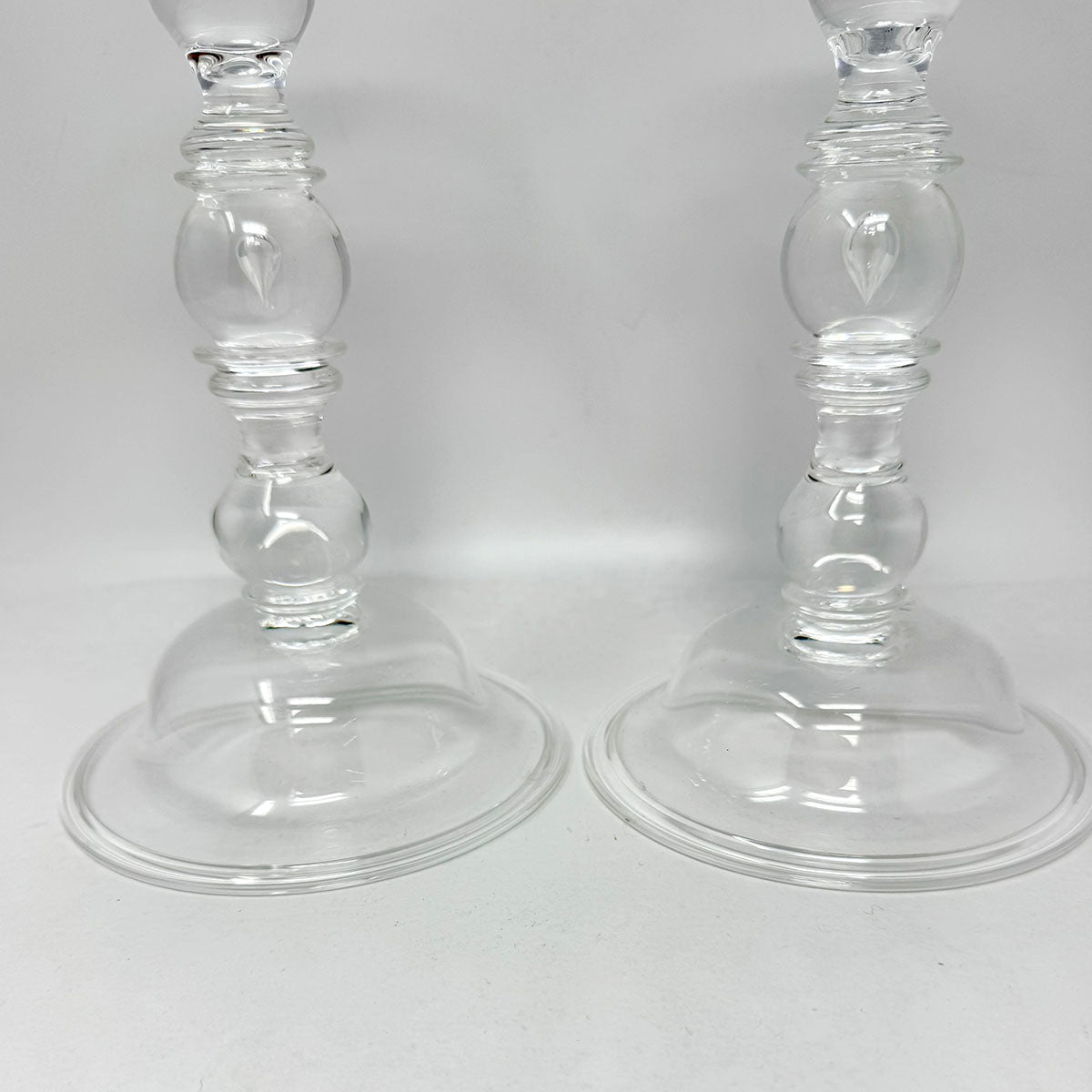 Pair of Teardrop Candle Holders, Signed