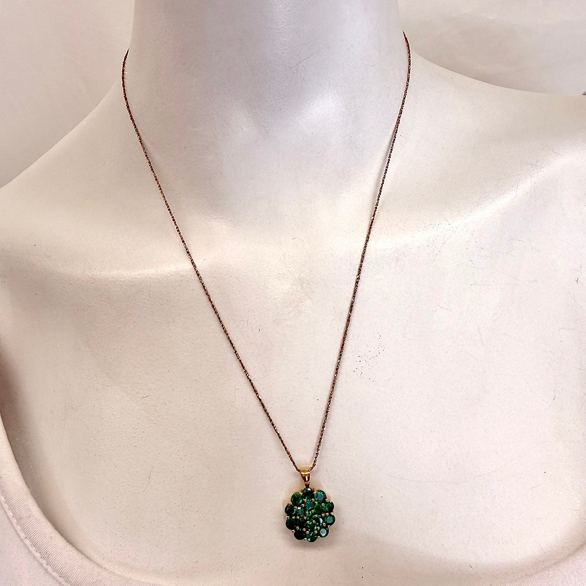 14K Emerald Pendant Necklace
