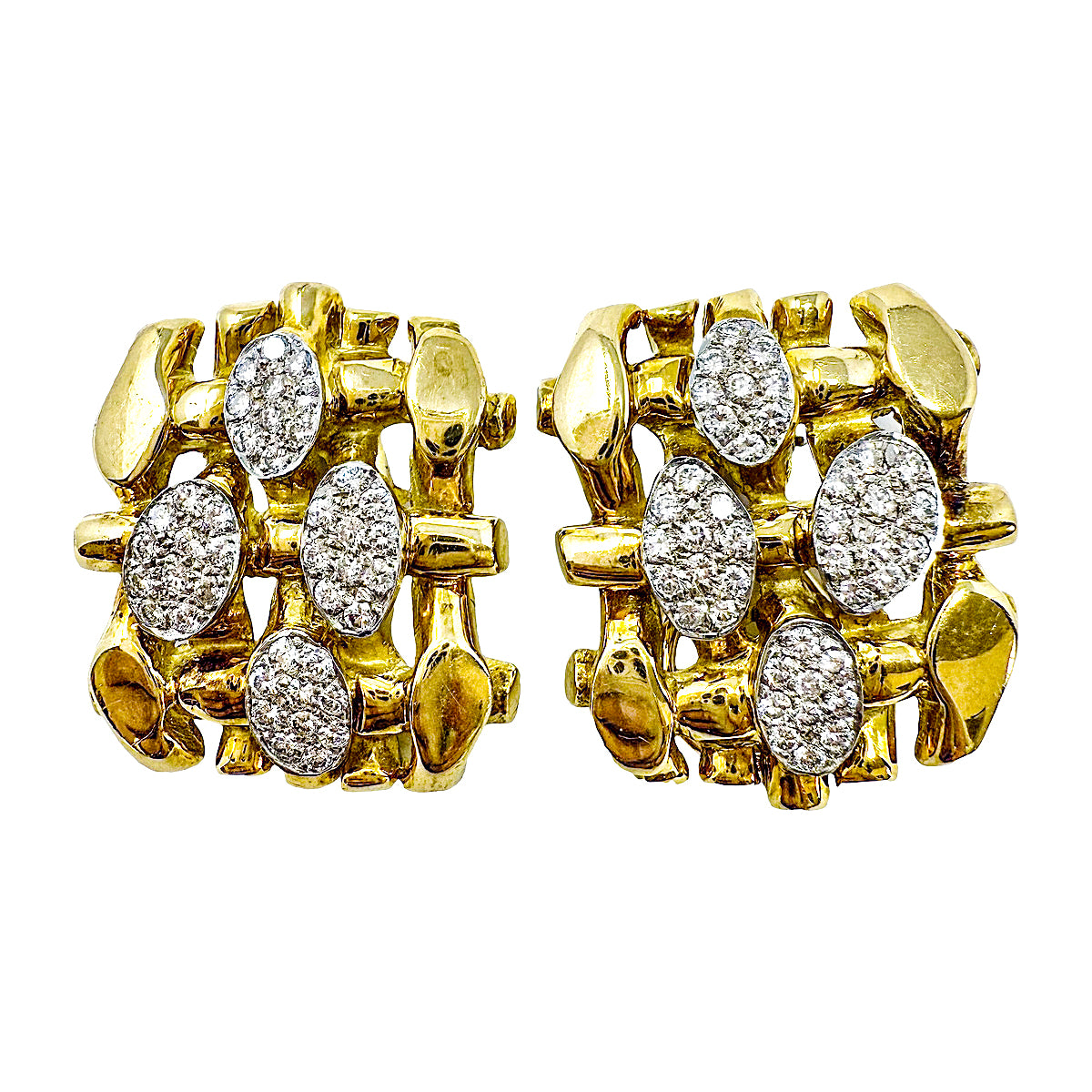 Susan Berman 18K Gold Clip-on Earrings with Diamonds