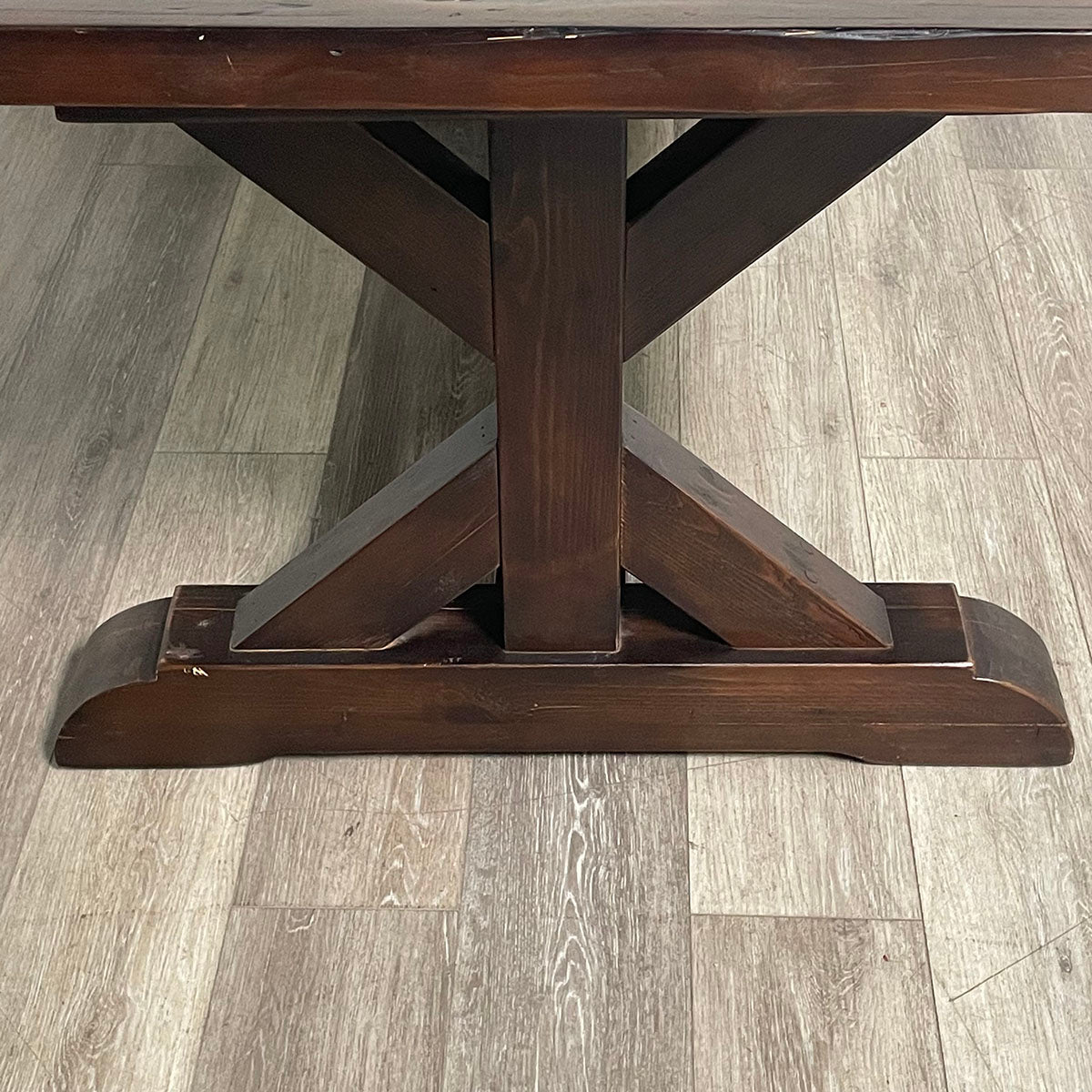 Rustic Wood Trestle Dining Table