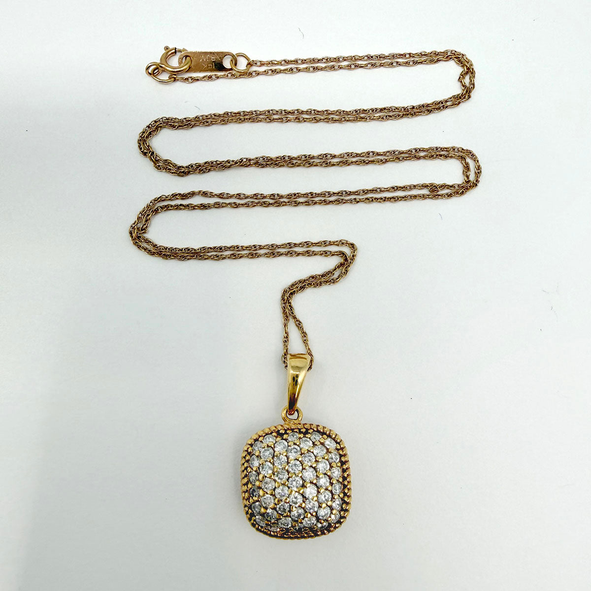 14K Rose Gold Necklace with Diamond Pendant