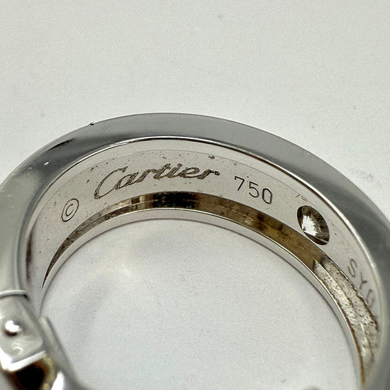 Cartier 18K White Gold LOVE Diamond Hoop Earrings