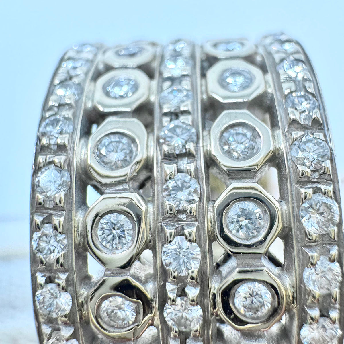 Doris Panos 18K White Gold 5 Row Diamond Ring