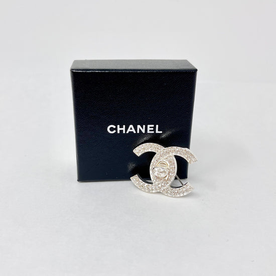 Chanel Rhinestone Turn-lock Brooch Pin
