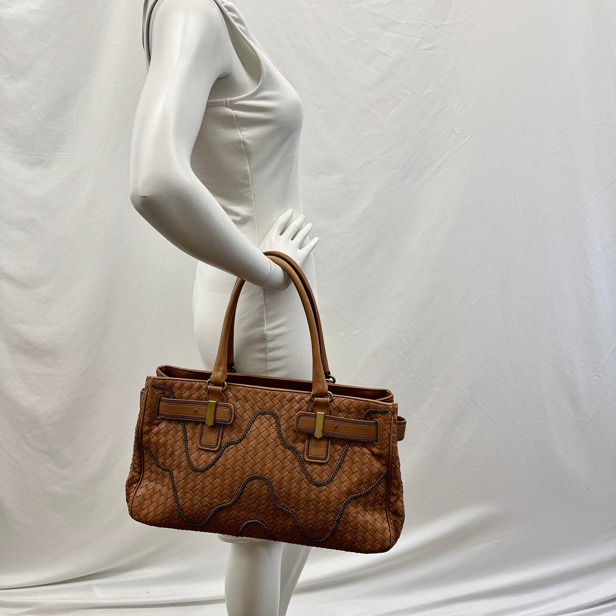 Bottega Veneta Intrecciato Tote with Chain Detail