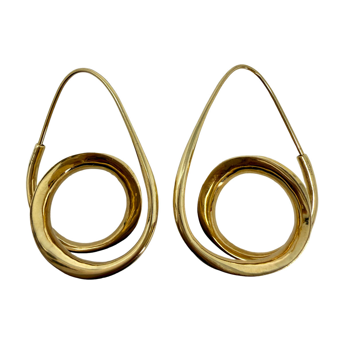 14K Gold Swirl Earrings
