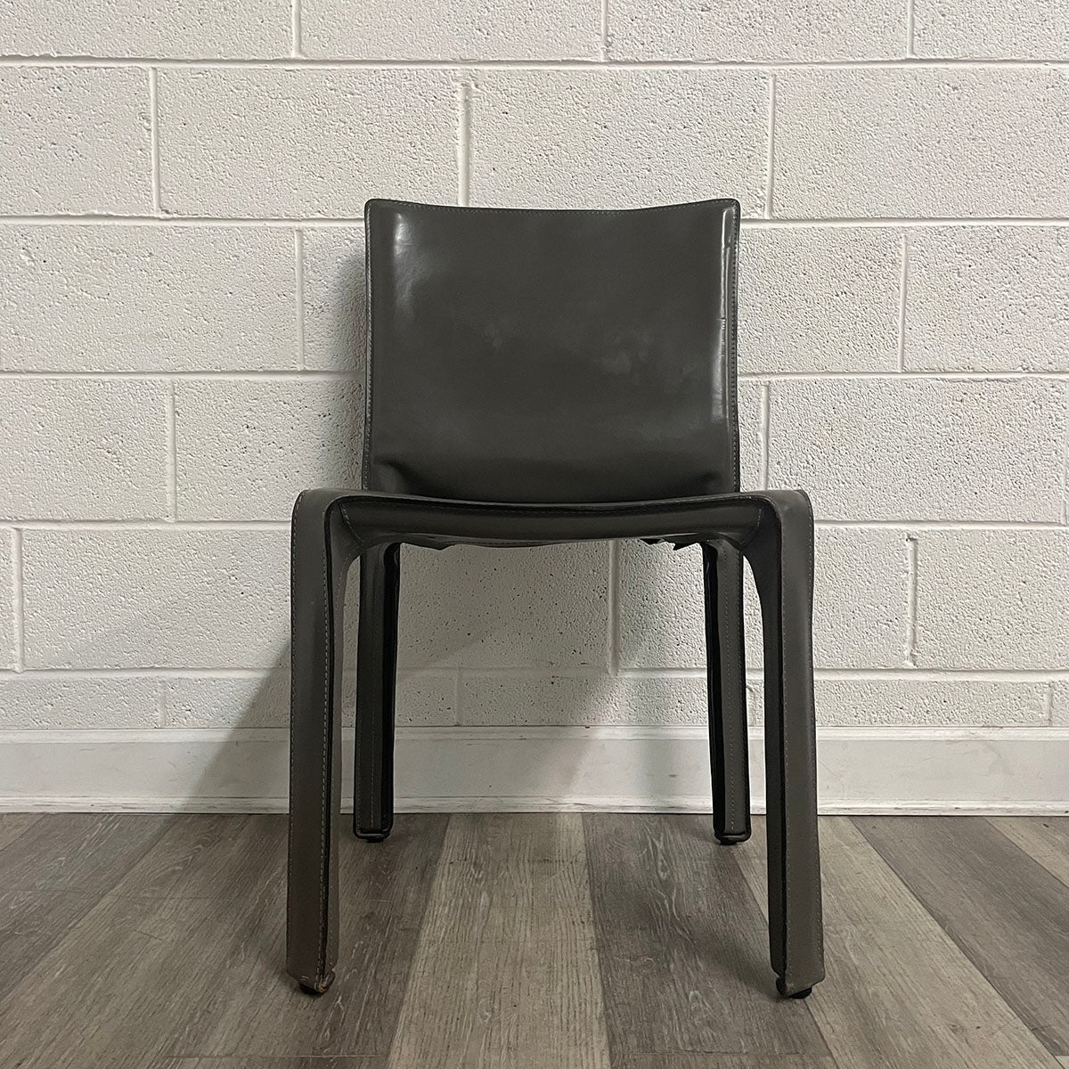 Set of 4 Grey Mario Bellini CAB 412 Leather  Dining Chairs for Cassina